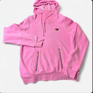 Aviator Nation Pink Ninja Hooded Sweatshirt with Two Zipper Pockets